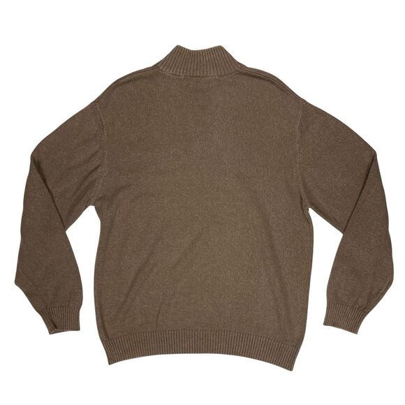 Oscar De La Renta Sweater Mens XL Brown Tight Knit Old Money Preppy Quarter Zip - Picture 5 of 14